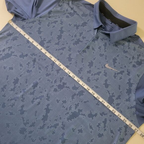 Nike Blue Dri-FIT Mobility Camo Golf Tech Sport Dri-FIT® Polo - Picture 4 of 12